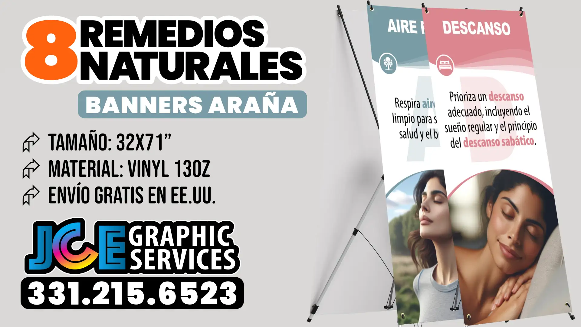 8 Remedios Naturales (ADELANTE) - Banners Araña/Trípode