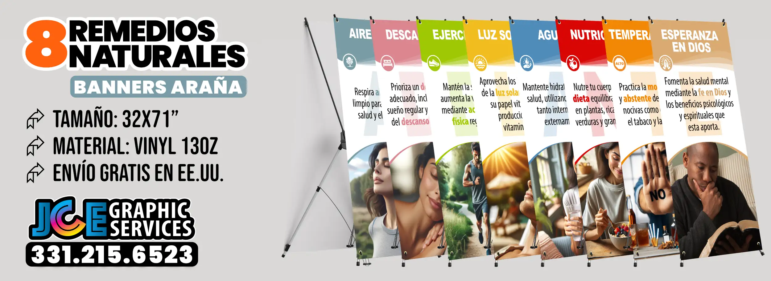 Banners tipo araña de los 8 Remedios Naturales