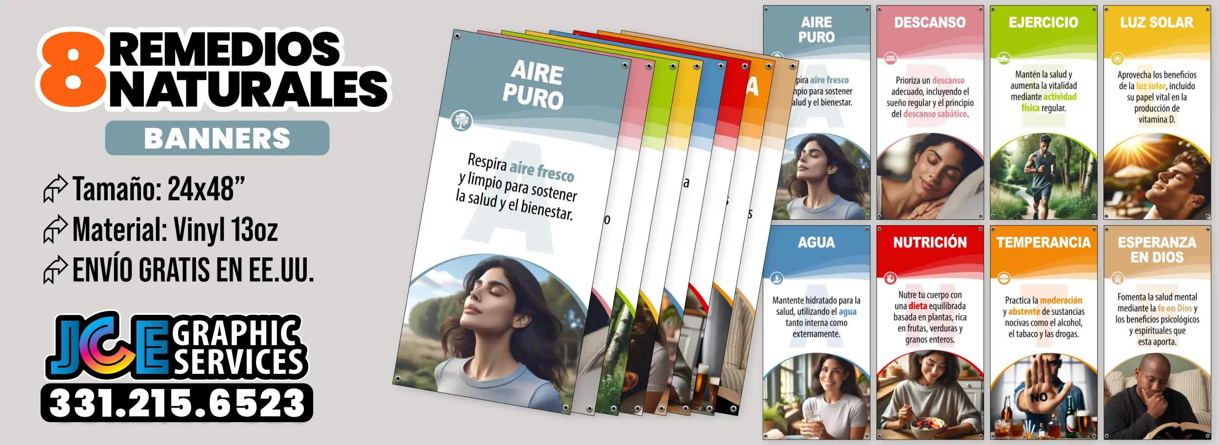 8 Remedios Naturales (ADELANTE) – Set de Banners Educativos