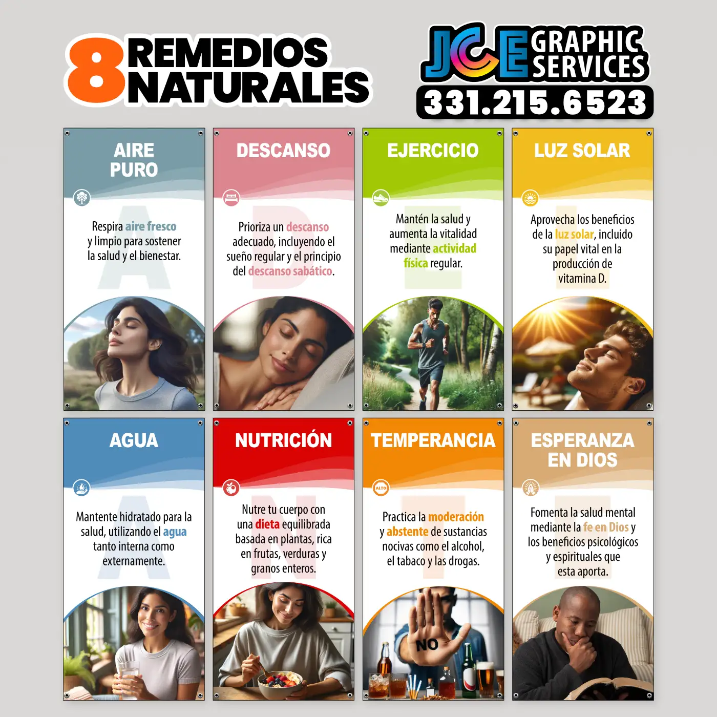 8 Remedios Naturales (ADELANTE) – Set de Banners Educativos
