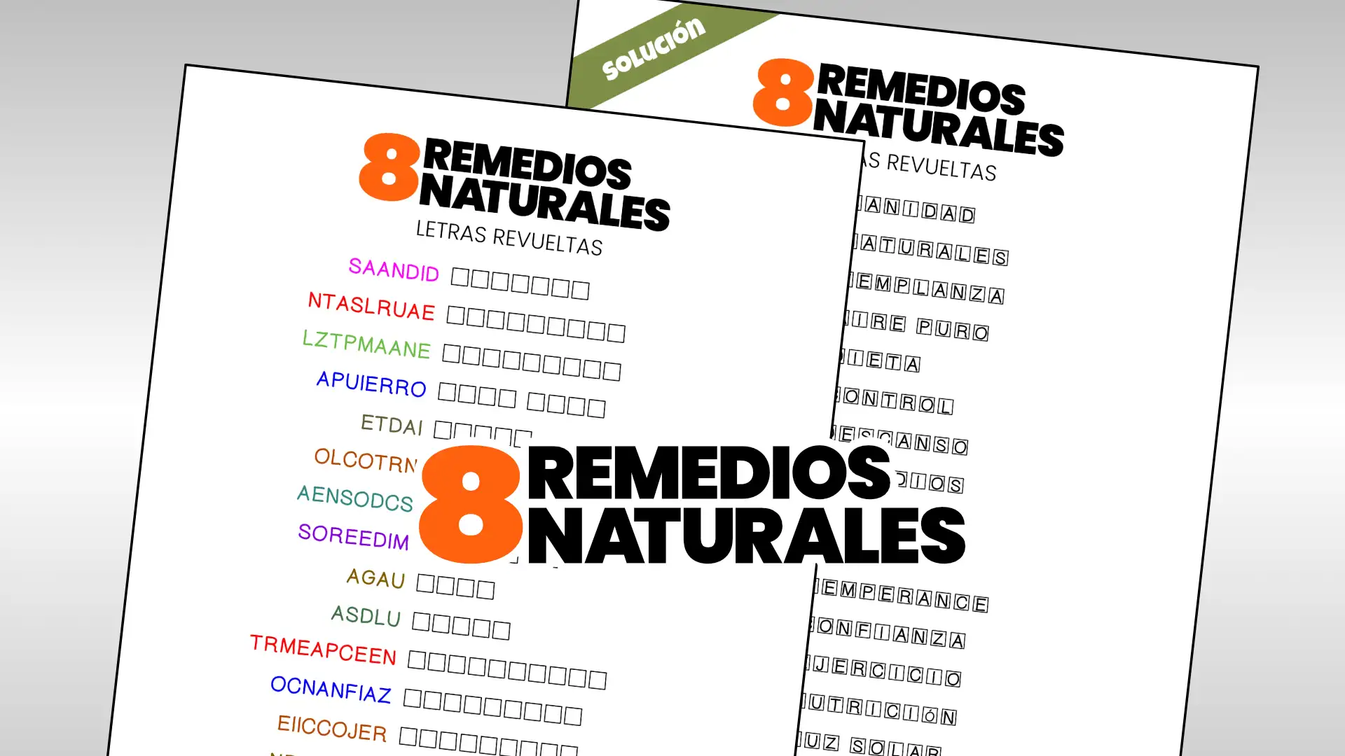 8 Remedios Naturales letras revueltas