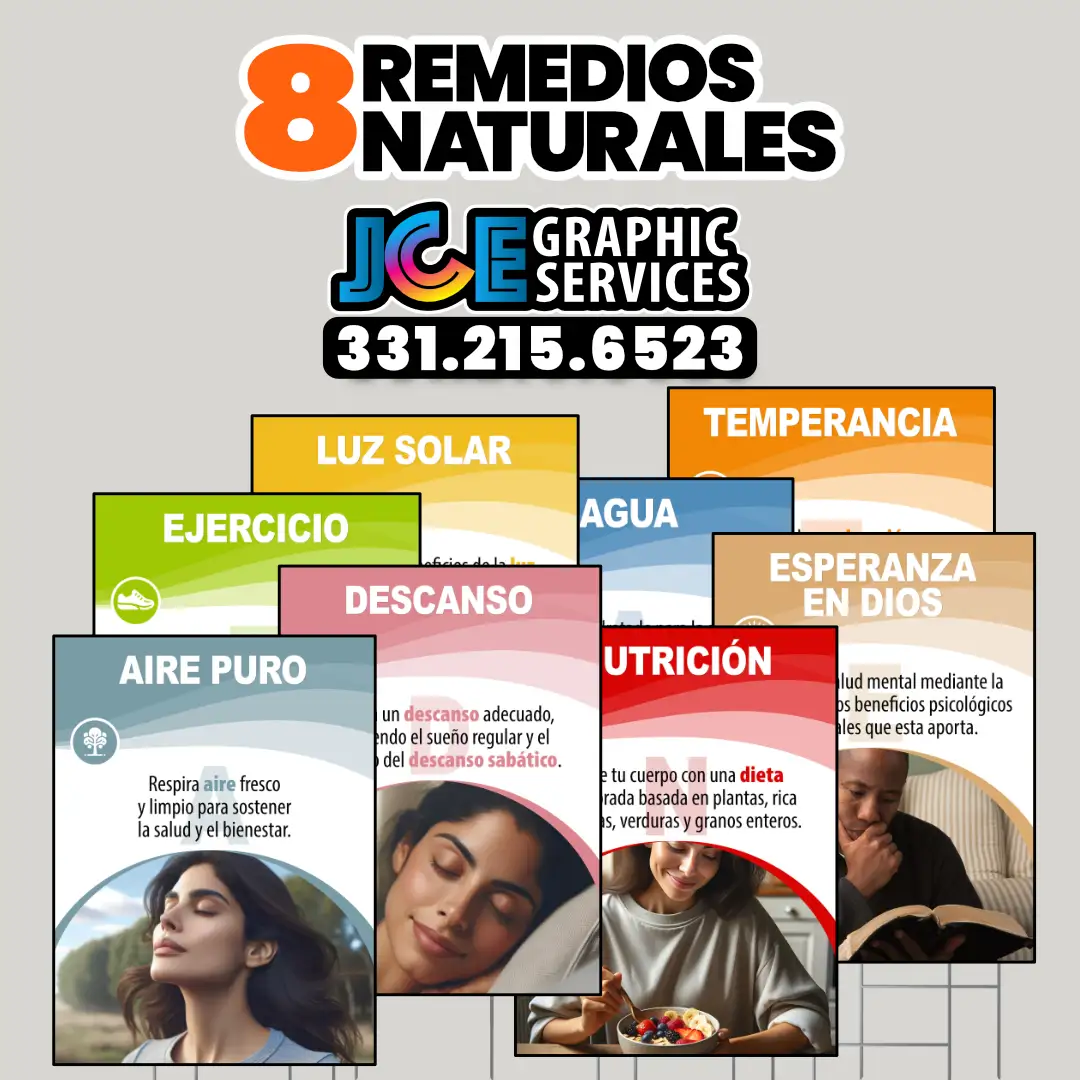 ADELANTE: Letreros para Jardín de los 8 Remedios Naturales