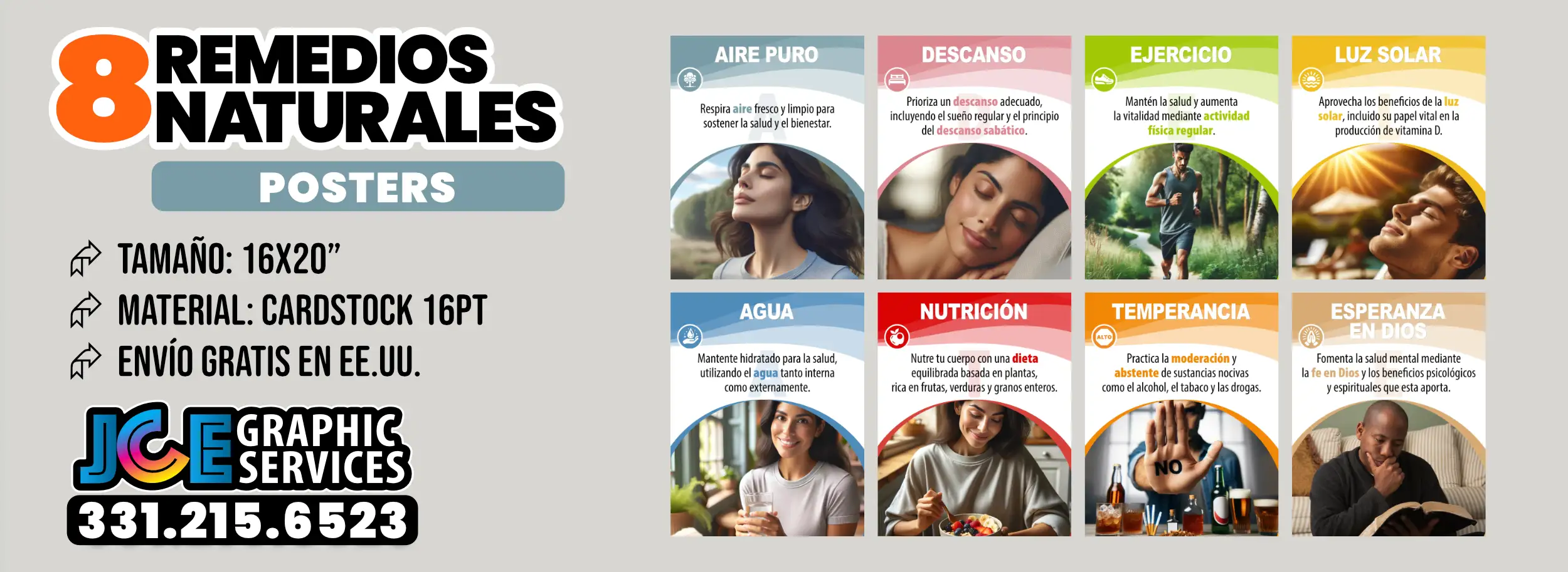 8 Remedios Naturales (ADELANTE) - Pósters