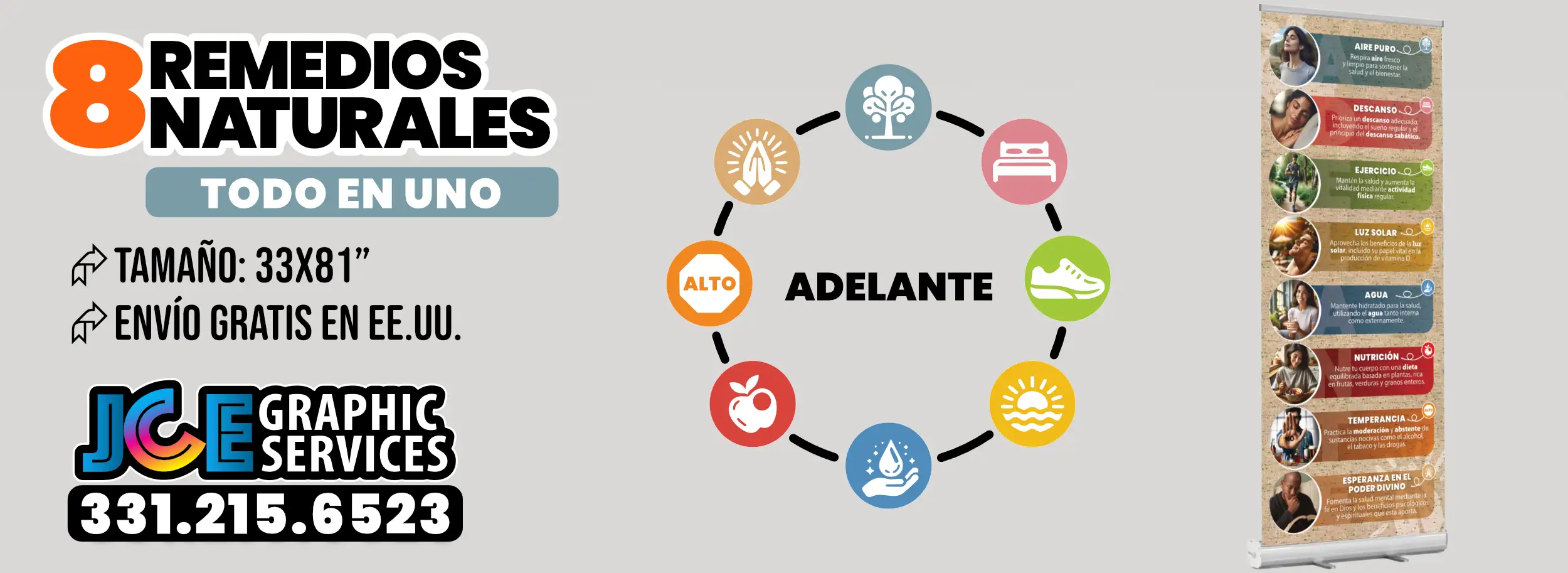 8 Remedios Naturales Banner (ADELANTE) Todo en Uno