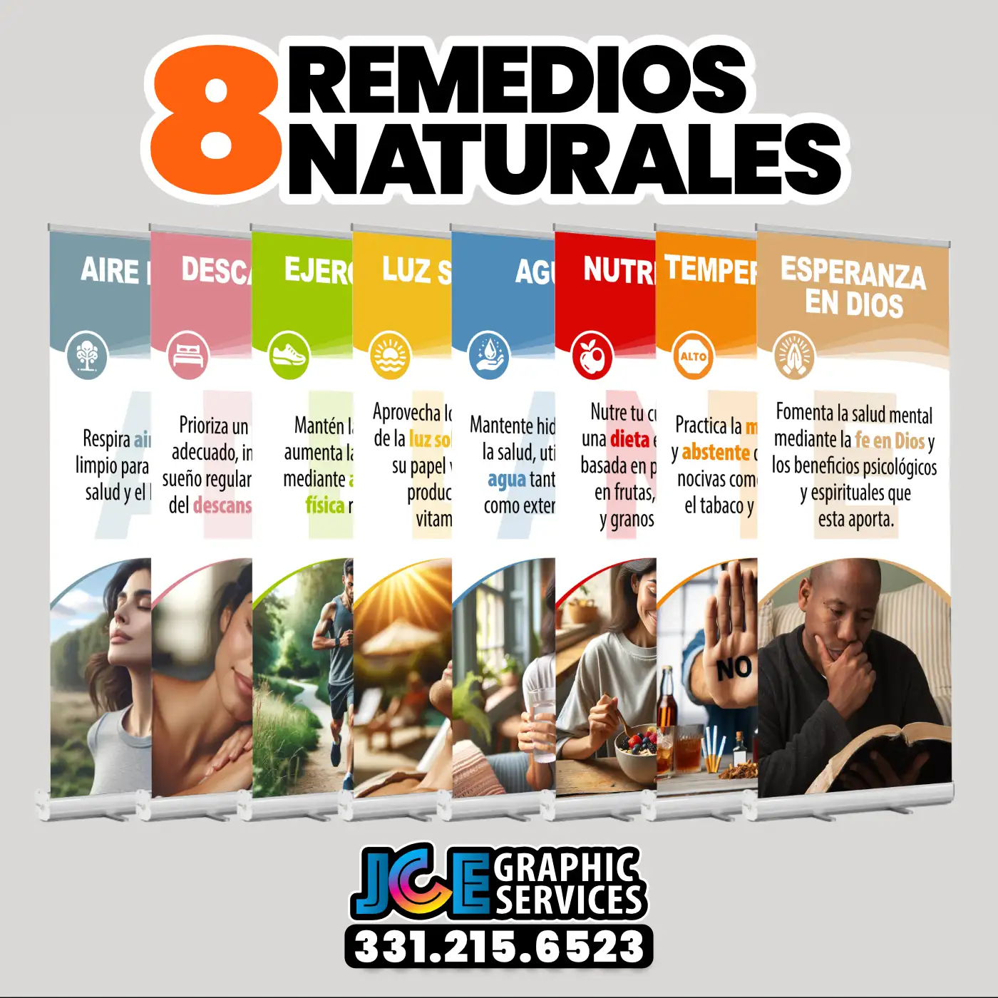 8 Remedios Naturales (ADELANTE) - Banners Retráctiles