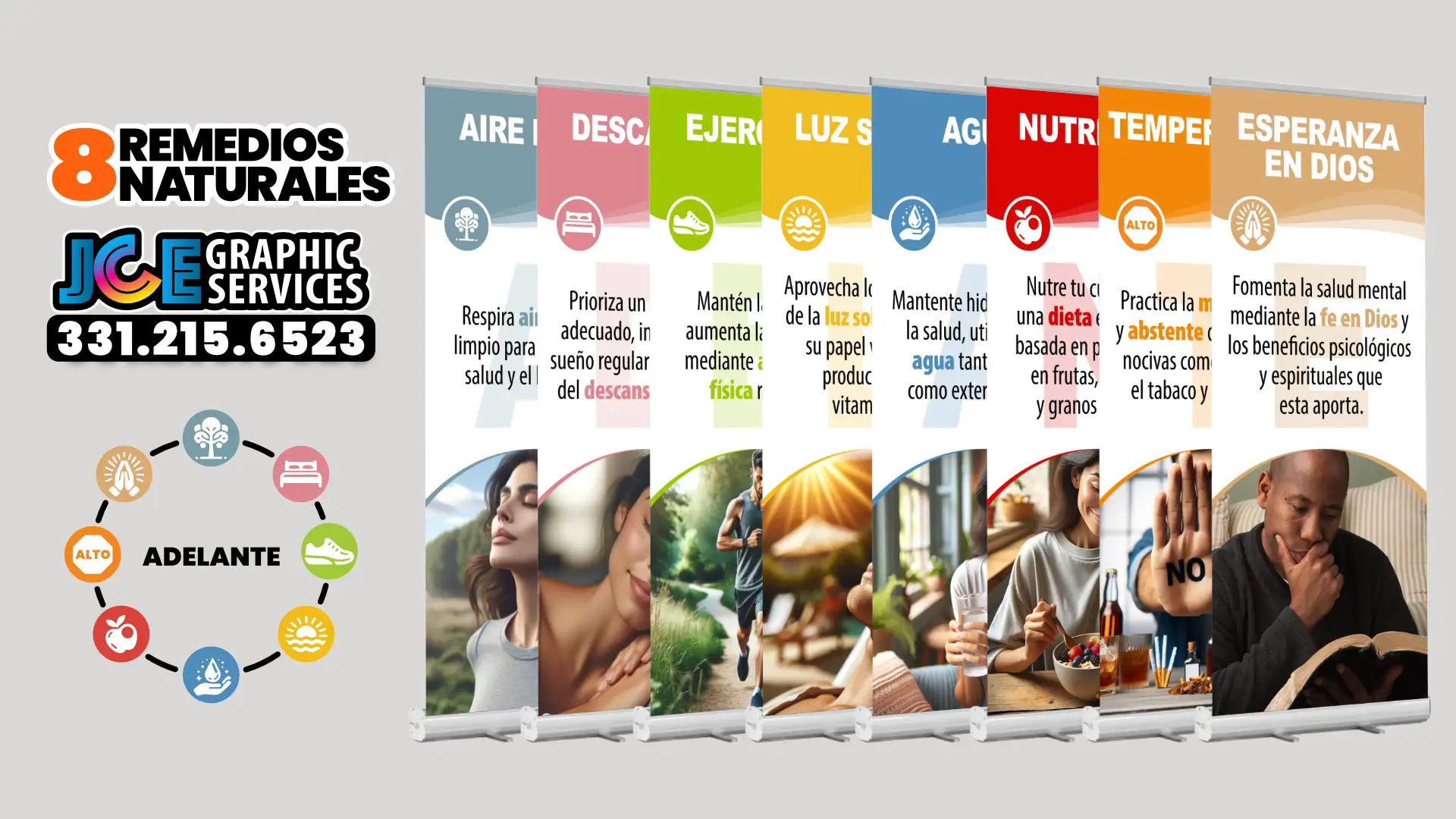 8 Remedios Naturales (ADELANTE) - Banners Retráctiles
