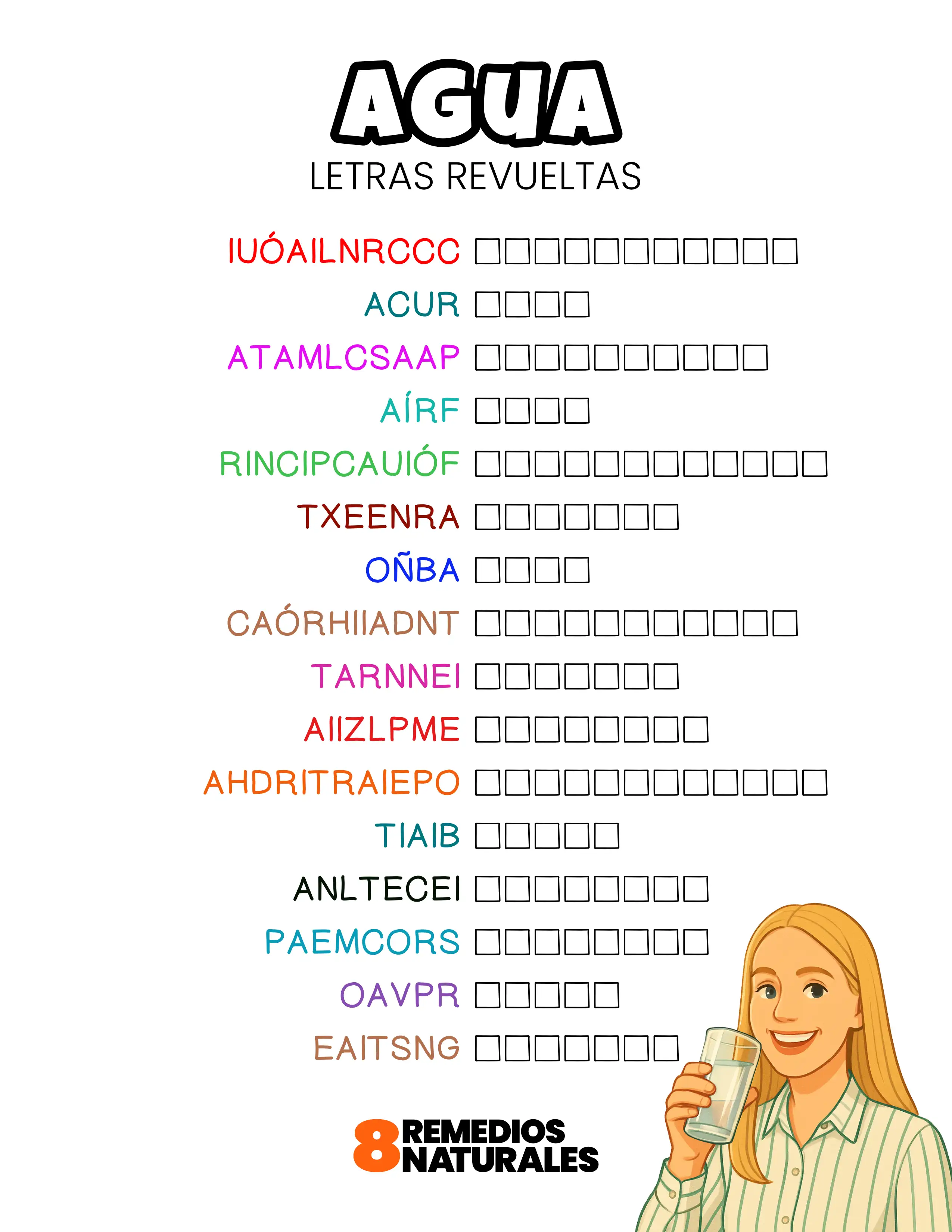 Agua letras revueltas