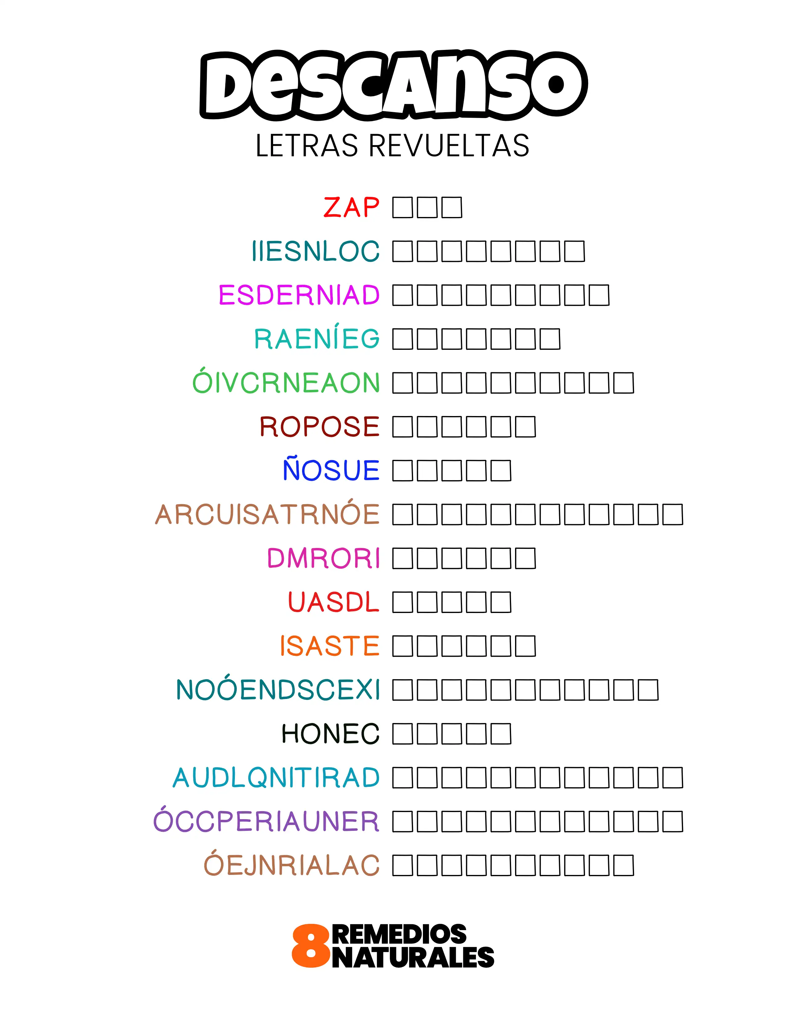 Descanso letras revueltas